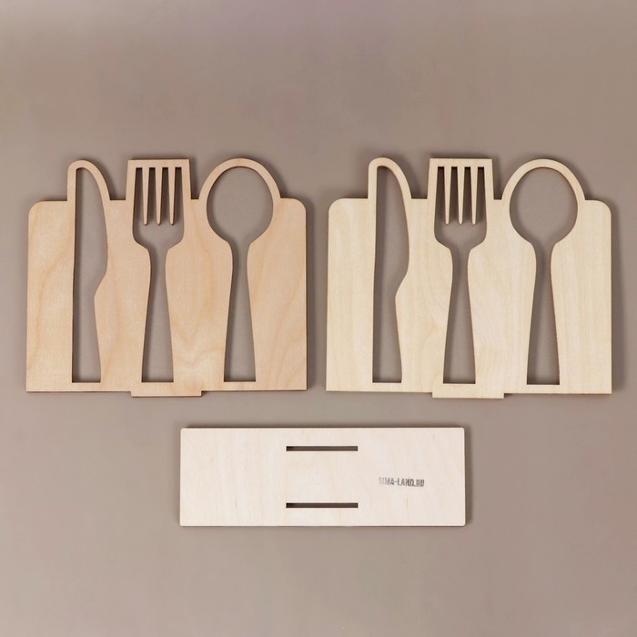 Салфетница деревянная «Столовые приборы», 16х14 см Салфетница деревянная «Столовые приборы», 16х14 см