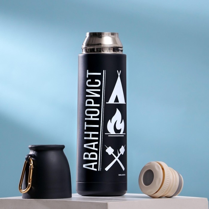 Термос с карабином &laquo;Авантюрист&raquo;, 500 мл,сохраняет тепло 14 ч