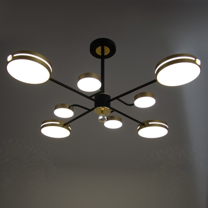 Люстра Люстра "Ласера" 8хLED 144Вт 3000-6000К черно-золотой 75х75х48 см BayerLux