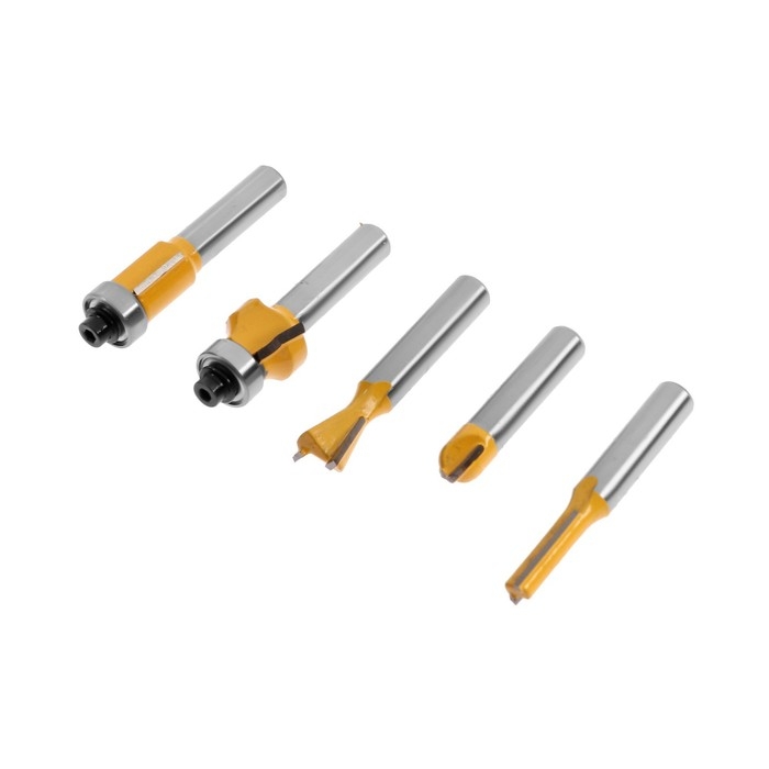 Набор фрез по дереву ТУНДРА, деревянный ящик, хвостовик 8 мм, 5 шт. Набор фрез по дереву ТУНДРА, деревянный ящик, хвостовик 8 мм, 5 шт.