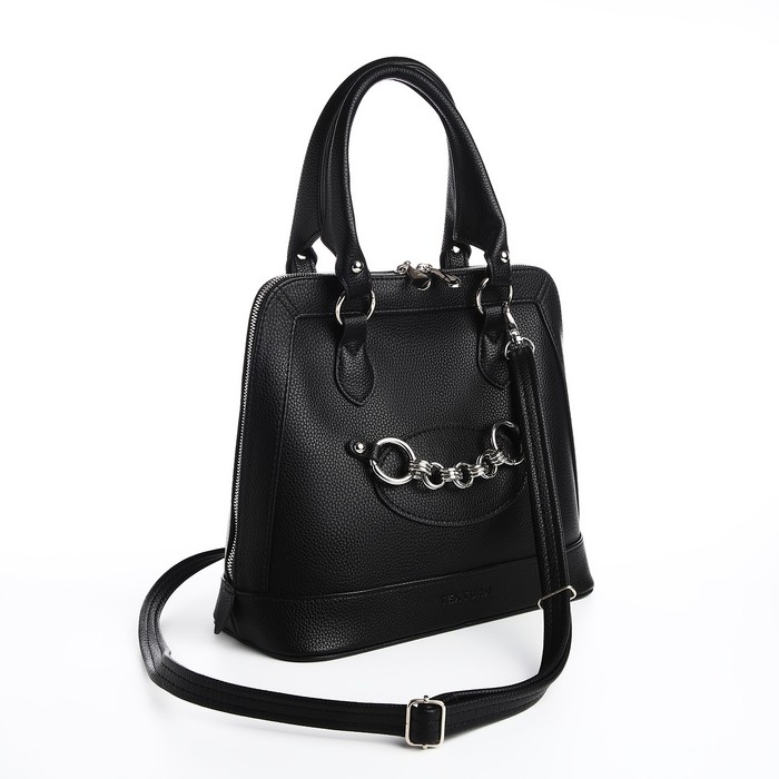 Сумка женская TEXTURA, тоут, средний размер, цвет чёрный