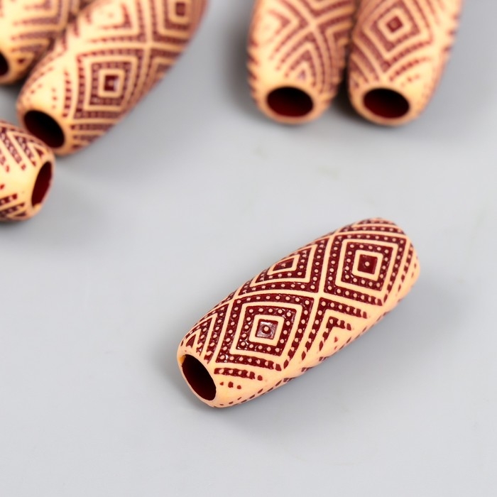 Бусины для творчества пластик Бусины для творчества пластик "Этно. Двойной ромб" набор 20 гр 1,2х1,2х3 см