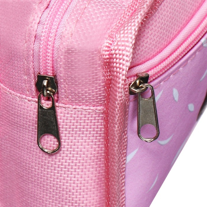 Пенал школьный на молнии Calligrata Пенал школьный на молнии Calligrata "Аниме", 2 отделения, розовый