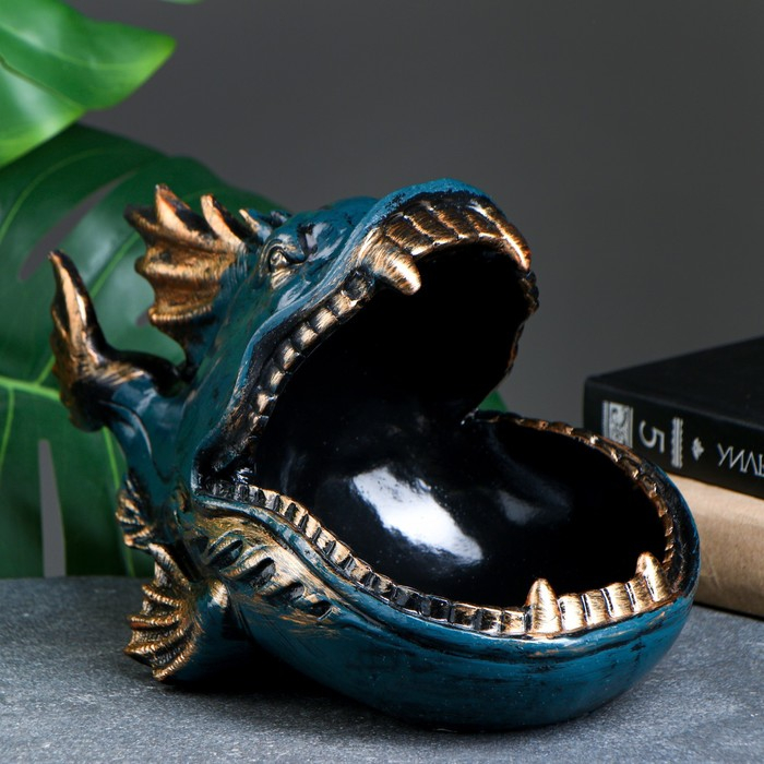 Подставка конфетница Подставка конфетница "Пиранья" синяя, 18х28х16см