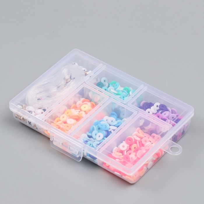 Бусины в шкатулке Бусины в шкатулке "Разноцветные" нить 0,8 мм 5 м 12х8,4х2,2 см