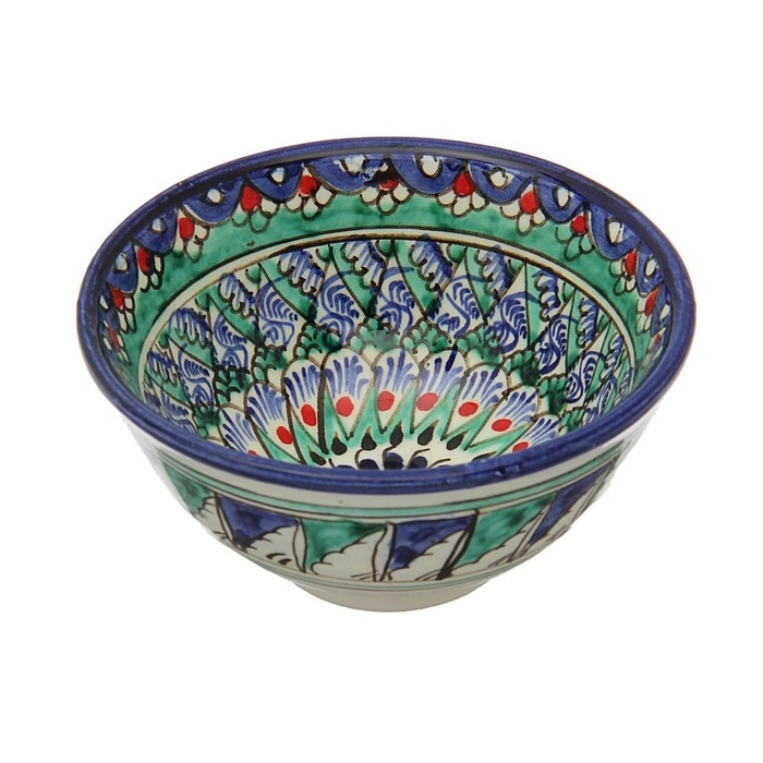 Пиала Риштанская Керамика  Пиала Риштанская Керамика "Узоры", 11,5 см, большая, микс