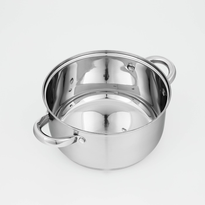 Кастрюля из нержавеющей стали Доляна «Гретте», 3,2 л, d=20 см, с крышкой, капсульное дно, индукция Кастрюля из нержавеющей стали Доляна «Гретте», 3,2 л, d=20 см, с крышкой, капсульное дно, индукция