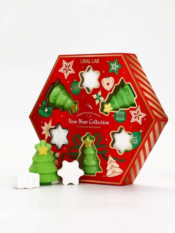 Бомбочки для ванны New Year Collection, набор 6 шт., URAL LAB