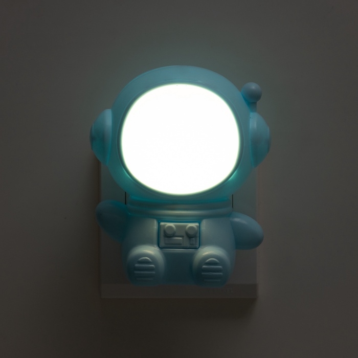 Ночник «Приветливый космонавт» 1Вт LED 4000-6000К голубой 10х9х11,5см