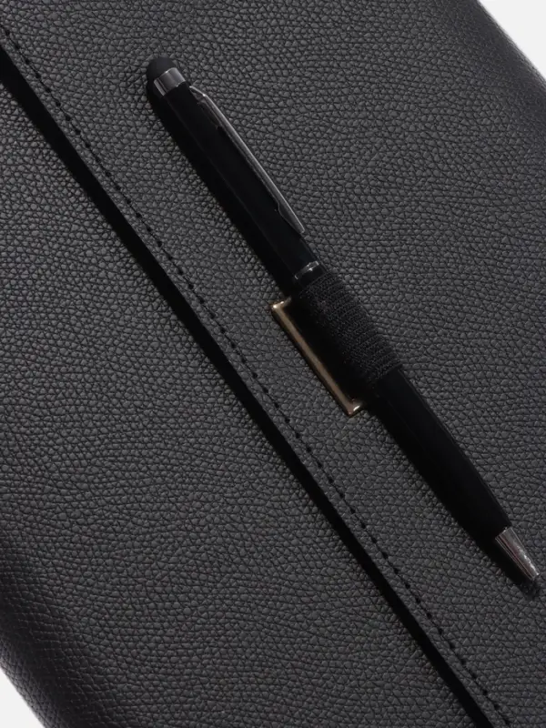 Органайзер на кольцах, А5, с клапаном, 80л, линия, к/зам, с ручкой, Черный Органайзер на кольцах, А5, с клапаном, 80л, линия, к/зам, с ручкой, Черный