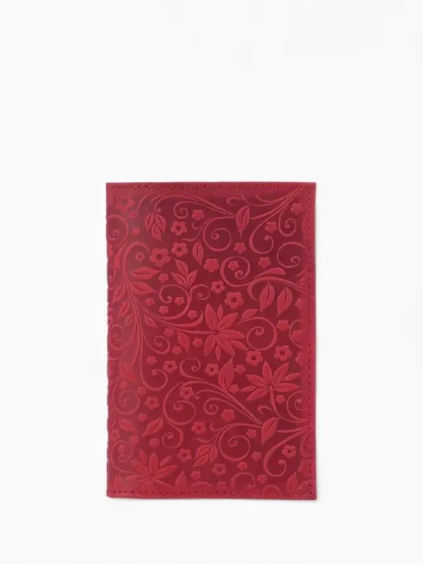 Обложка для паспорта &laquo;Орнамент&raquo;, с тиснением, красная
