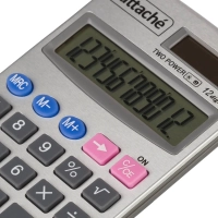 Калькулятор карманный Attache ATC-333-12P 12-ти разрядный серебристый
