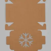 Коробка складная Снежинка крафт 10 х 8 х 3,5 см (фас 20шт)