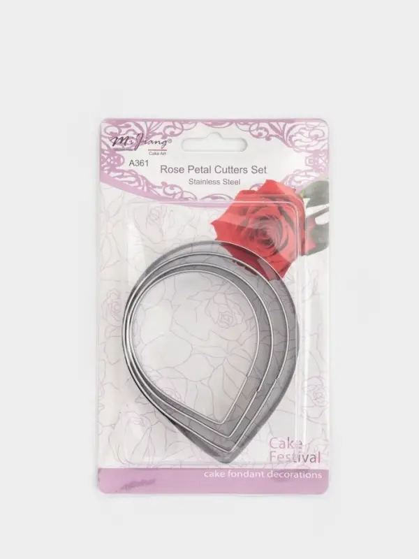 Формы для печенья Доляна &laquo;Лепестки розы&raquo;, набор 4 шт., нержавеющая сталь, серебристые