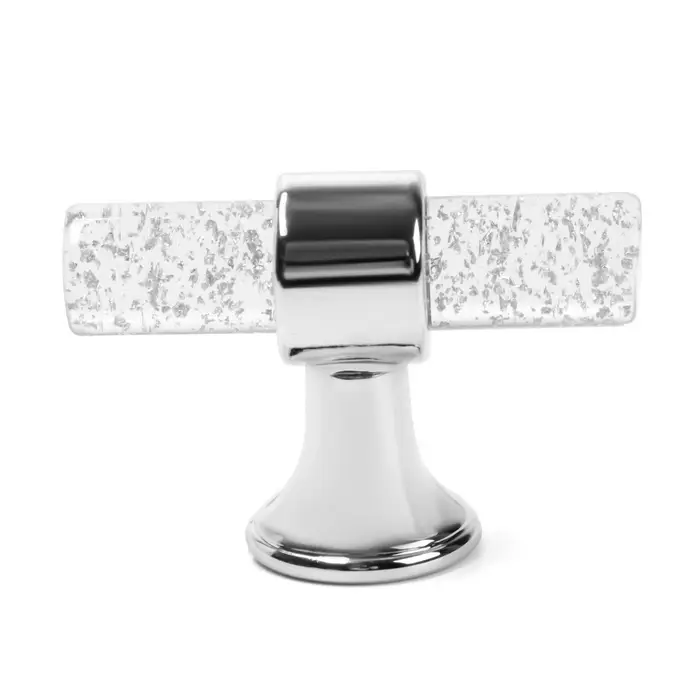 Ручка-кнопка CAPPIO PK106, d=12 мм, пластик, цвет прозрачный/хром Ручка-кнопка CAPPIO PK106, d=12 мм, пластик, цвет прозрачный/хром