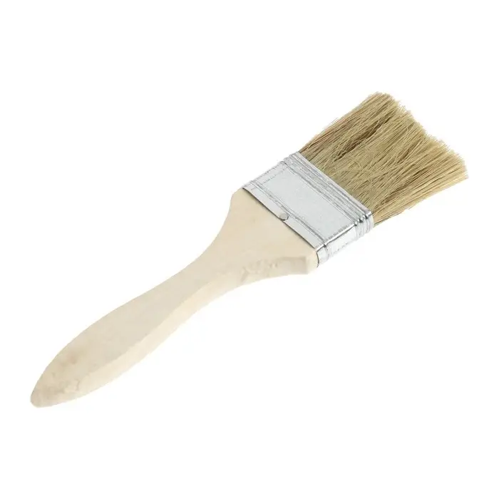 Кисть плоская ЛОМ, натуральная щетина, деревянная рукоятка, 2 Кисть плоская ЛОМ, натуральная щетина, деревянная рукоятка, 2", 50 мм