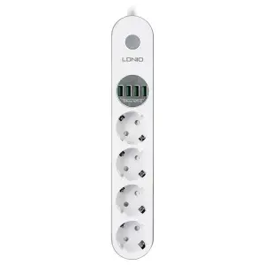 Сетевой фильтр на 4 розетки + 4 USB 3.4A 2M SE4432 LDNIO