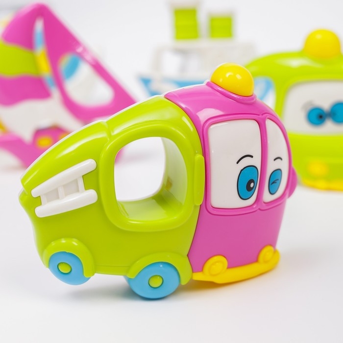 Набор погремушек «Розовый слон. Машинки», 6 шт., подарочная упаковка Набор погремушек «Розовый слон. Машинки», 6 шт., подарочная упаковка