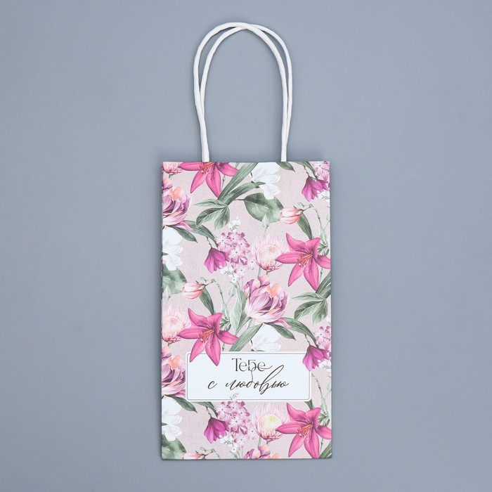 Пакет подарочный крафтовый, упаковка, «Тебе с любовью», 12 х 21 х 9 см Пакет подарочный крафтовый, упаковка, «Тебе с любовью», 12 х 21 х 9 см