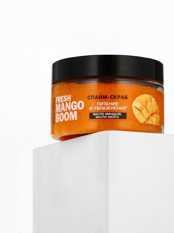 Скраб-слайм для тела Fresh mango boom, питание и увлажнение, с ароматом манго, 250 г, PICO MICO Скраб-слайм для тела Fresh mango boom, питание и увлажнение, с ароматом манго, 250 г, PICO MICO