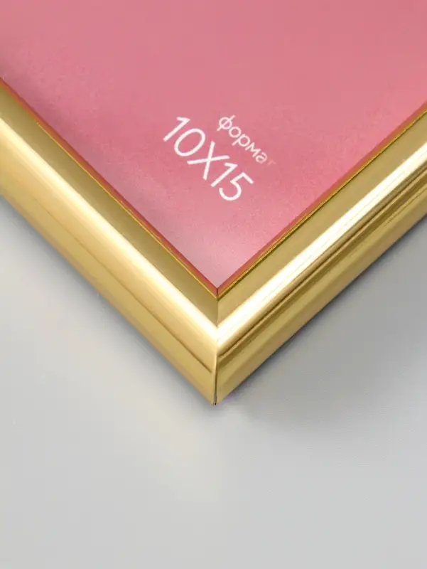 Фоторамка для фото 10х15 см "Oframe", пластик, золото, (пластиковый экран)