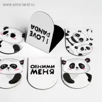 Закладки магнитные для книг, 6 шт. &laquo;Панда&raquo;