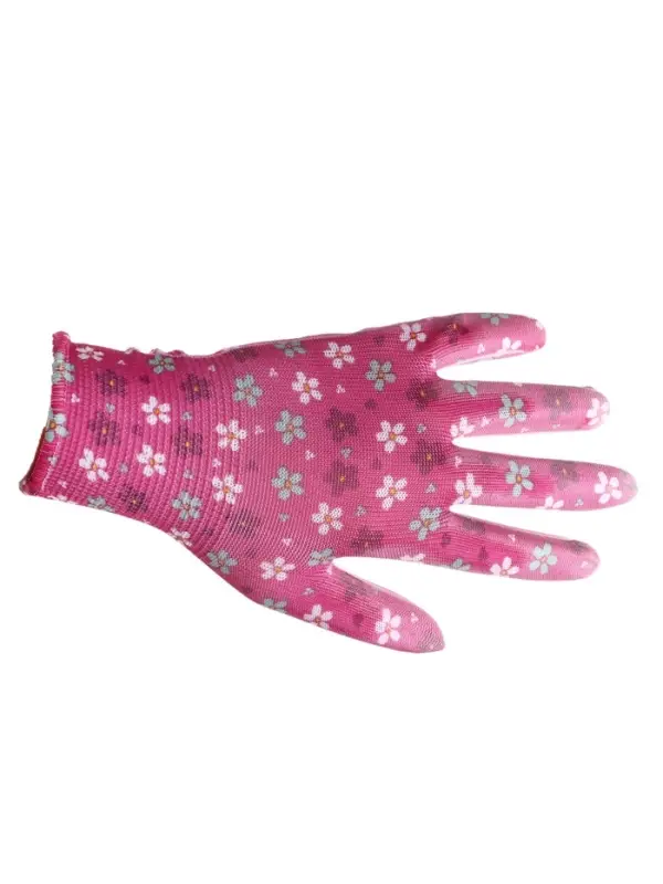 Перчатки нейлоновые, с ПВХ обливом, размер 8, МИКС, &laquo;Цветы&raquo;, Greengo