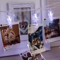 Гирлянда &laquo;Нить&raquo; 4.5 м с насадками &laquo;Прищепки&raquo;, IP20, прозрачная нить, 20 LED, свечение белое 220 В