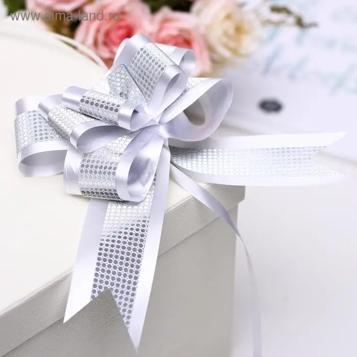 Бант - бабочка №5 «Фактурная полоса», белый Бант - бабочка №5 «Фактурная полоса», белый