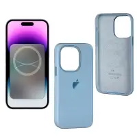 Чехол iPh 14 Pro Silicon Case 100% ORG Sky (MagSafe + анимация NFC Clear) c LOGO