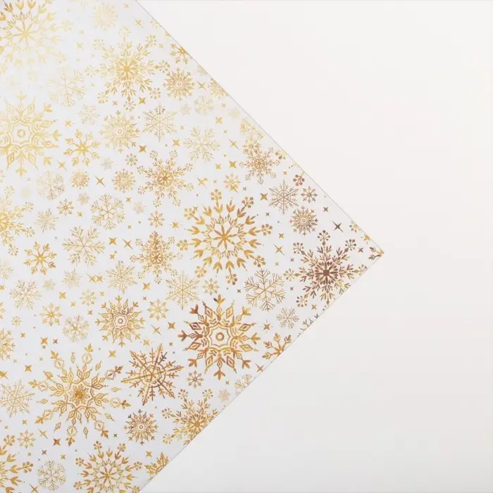 Упаковочная бумага на новый год крафтовая «Белое золото», 70×100 см Упаковочная бумага на новый год крафтовая «Белое золото», 70×100 см