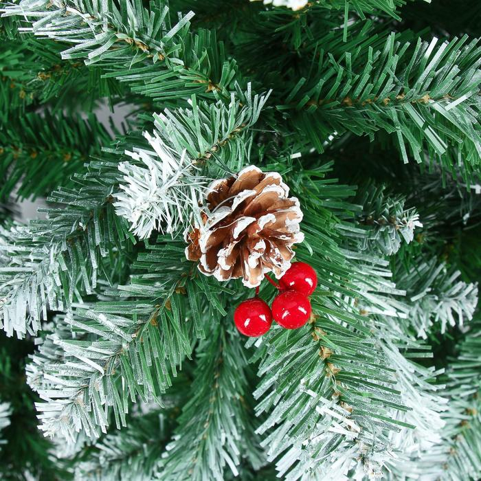 Ёлка  Ёлка "Иней с ягодками" металл подставка, 240 см d нижнего яруса 145 см 1577 веток