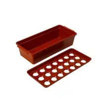 Ящик для выращивания зелёного лука, 40&times;19&times;10 см, 21 лунка, пластик, красный