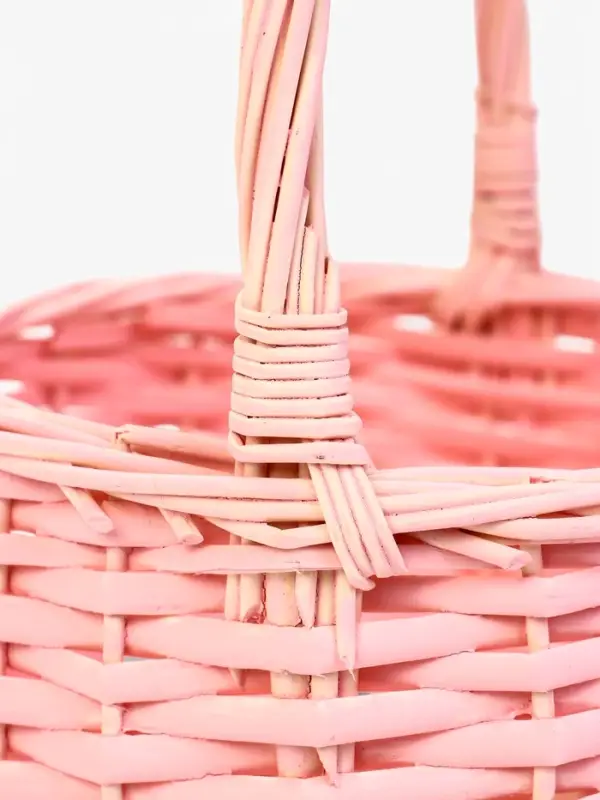 Набор корзин 2 шт  19х19х24, 15х15х8 см ручка h=14 см розовый