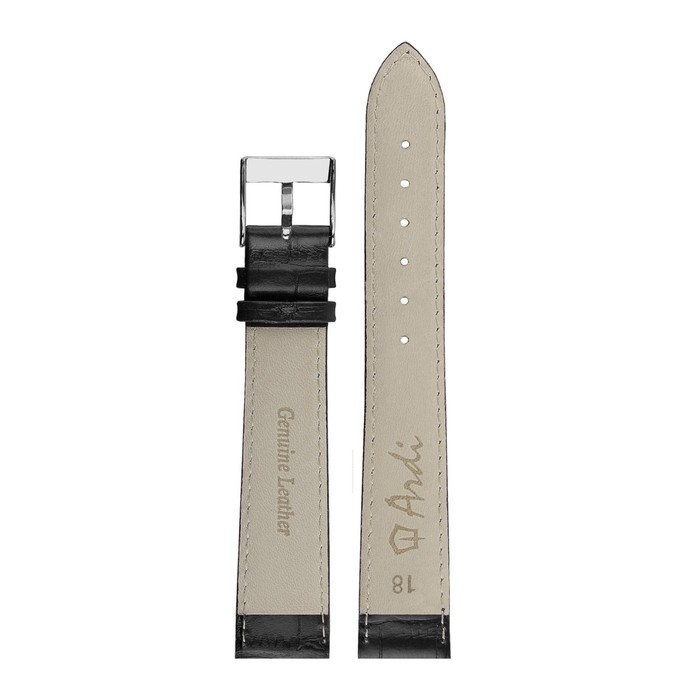 Ремешок для часов, мужской, 18 мм, запряжник 90 мм, горт 125 мм, нат. кожа, удлиненный Ремешок для часов, мужской, 18 мм, запряжник 90 мм, горт 125 мм, нат. кожа, удлиненный