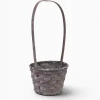 Корзина плетёная, бамбук, d=13xH9.5/28 см, серый