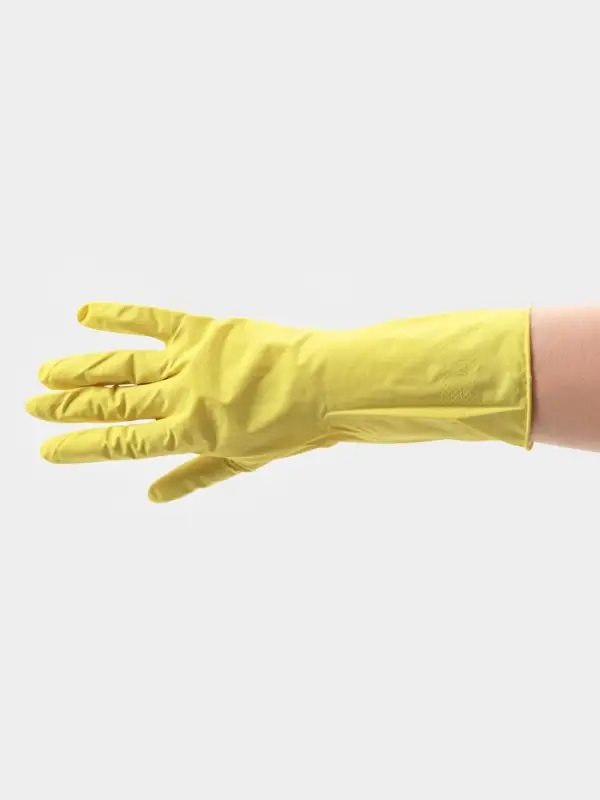 Перчатки хозяйственные Доляна, размер L, ХБ напыление, латексные, жёлтые