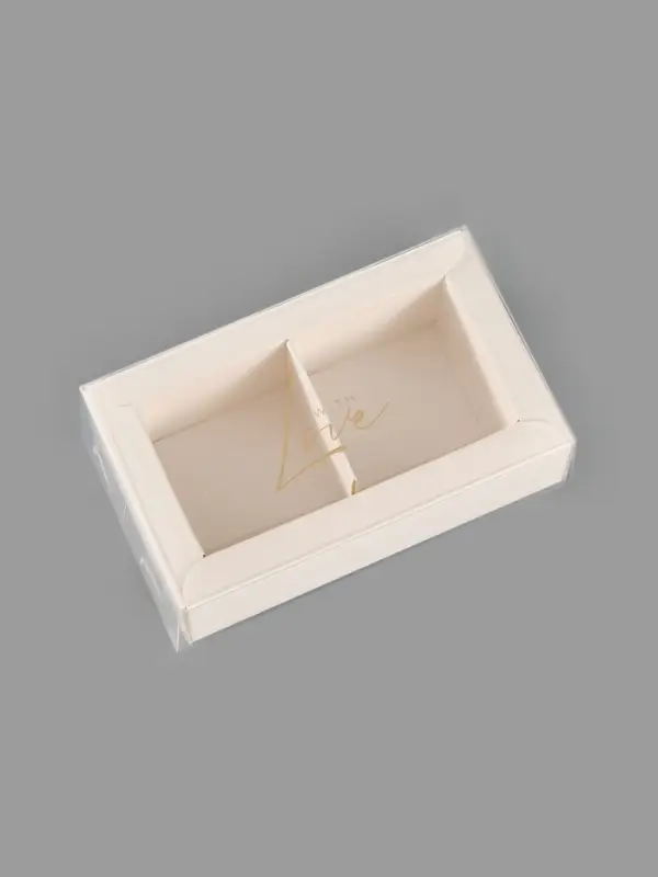 Коробка для 2 конфет с ячейками With love, 10&times;6&times;3 см
