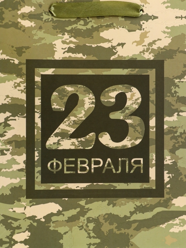 Пакет подарочный вертикальный «Камуфляж»,   ML 23 × 27 × 11.5 см