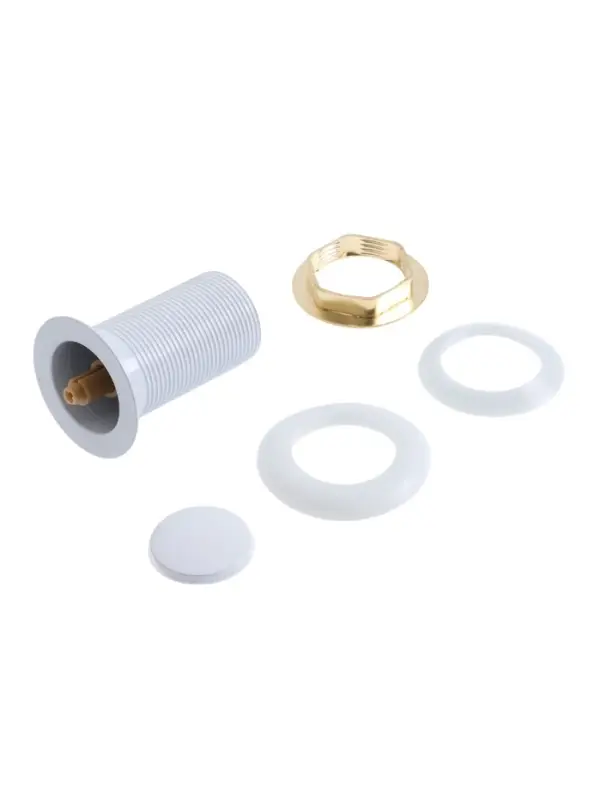 Донный клапан ZEIN engr, маленькая кнопка, без перелива, нержавеющая сталь, белый