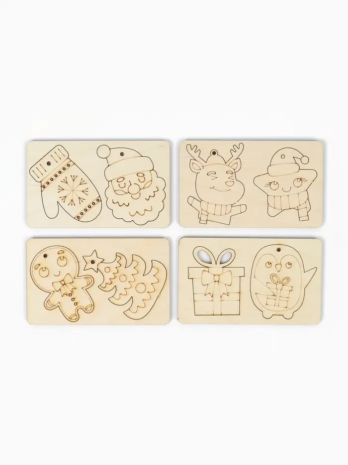 Набор для творчества "Ёлочные игрушки" под роспись (8 фигурок) Набор для творчества "Ёлочные игрушки" под роспись (8 фигурок)