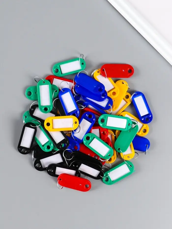 Набор брелоков для ключей 53мм, 50шт., ассорти Набор брелоков для ключей 53мм, 50шт., ассорти