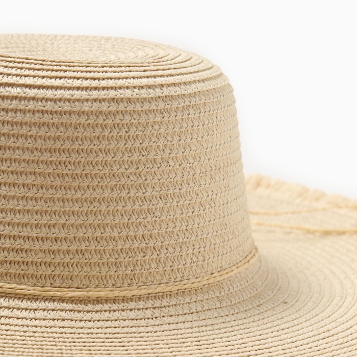 Шляпа женская MINAKU, цвет молочный, р-р 58