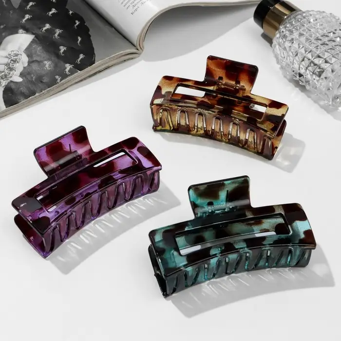 Крабик для волос «Леопардовый принт», прямой, 8.5 см, МИКС Крабик для волос «Леопардовый принт», прямой, 8.5 см, МИКС