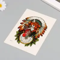 Переводная тату на тело цветная &laquo;Рождественская лиса&raquo;, 26.1&times;14.6 см