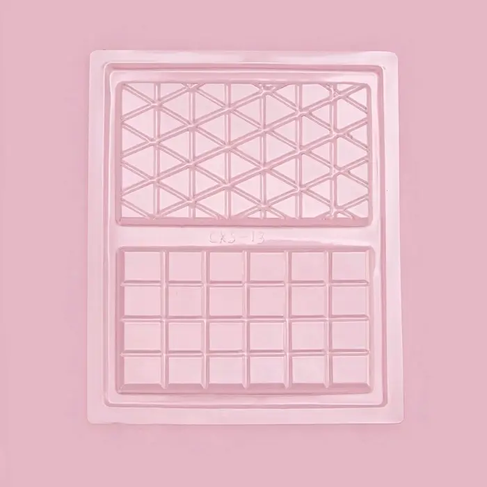 Форма для шоколада «Плитка», пластик, 26.8×21×1 см, 2 ячейки 17×10 см, прозрачная