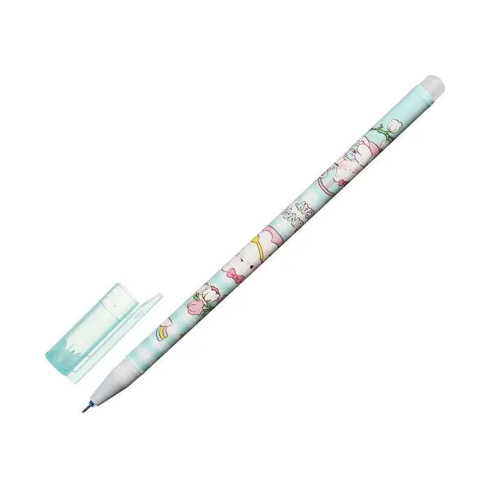 Ручка гелевая со стираемыми чернилами, стержень синий, 0.38 мм, корпус Ручка гелевая со стираемыми чернилами, стержень синий, 0.38 мм, корпус "Котик", МИКС