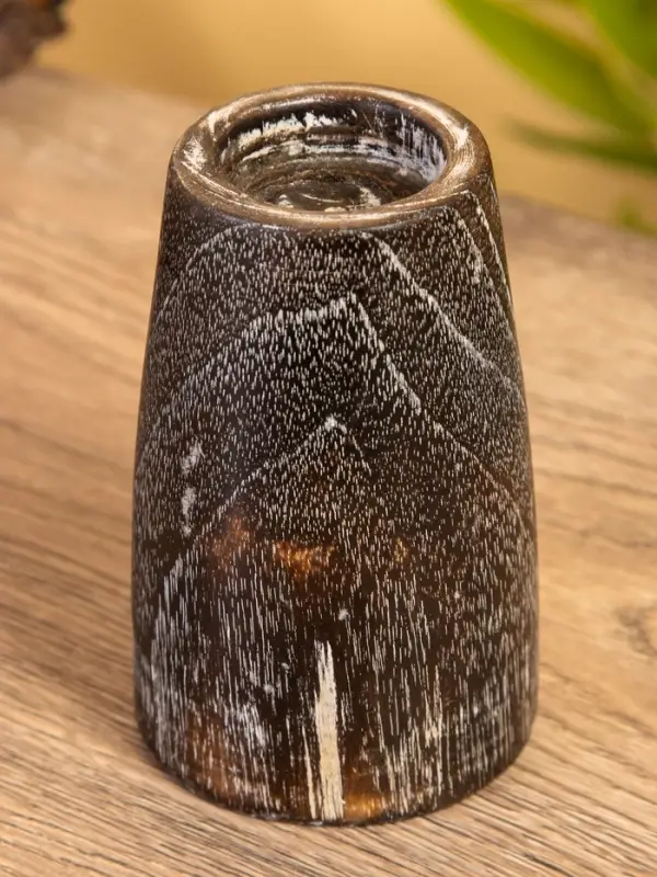 Подсвечник, d=4 см, 9&times;9&times;12 см, дерево джати, тёмно-коричневый