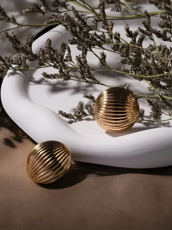 Серьги металл &laquo;Шар&raquo;, тренд, цвет золото