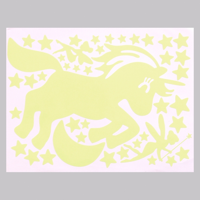 Наклейка 3Д интерьерная светящаяся Единорог 30*20см Наклейка 3Д интерьерная светящаяся Единорог 30*20см